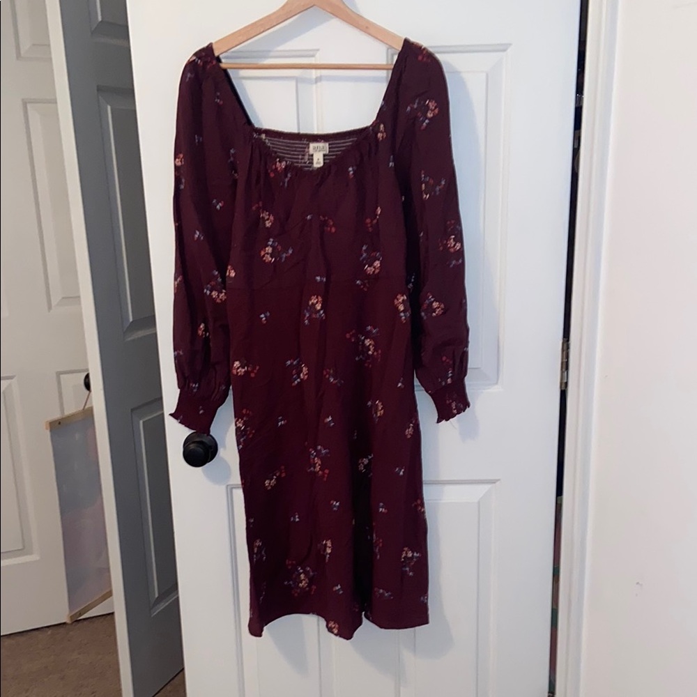 Floral Burgundy Dress